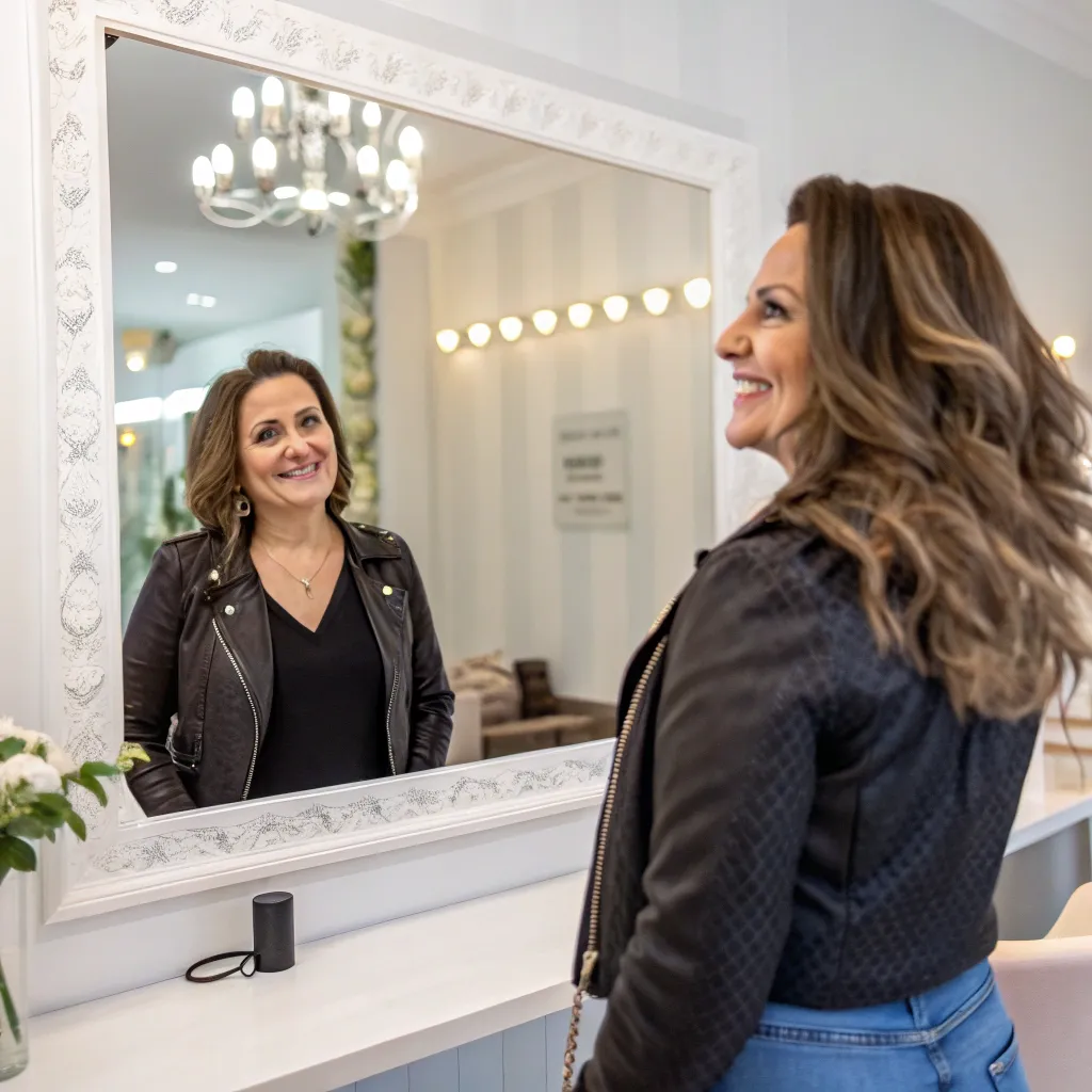 Content customer after salon visit